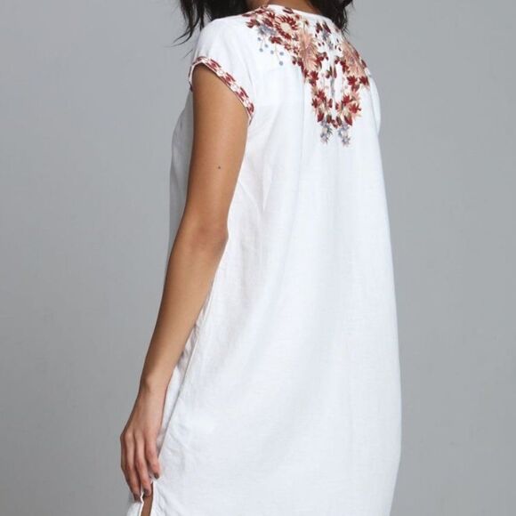 Driftwood Boho Embroidered Crewneck Tunic Dress in Size Small - Picture 3 of 13